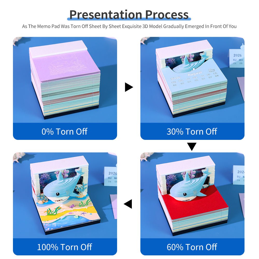 3D Calendar 2026 - Lovely Ocean Shark