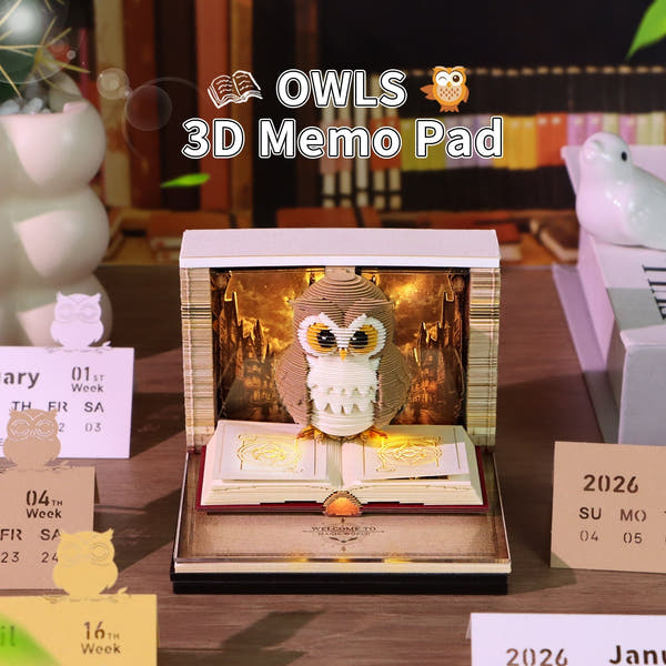 3D Calendar 2026 - Magic Owl