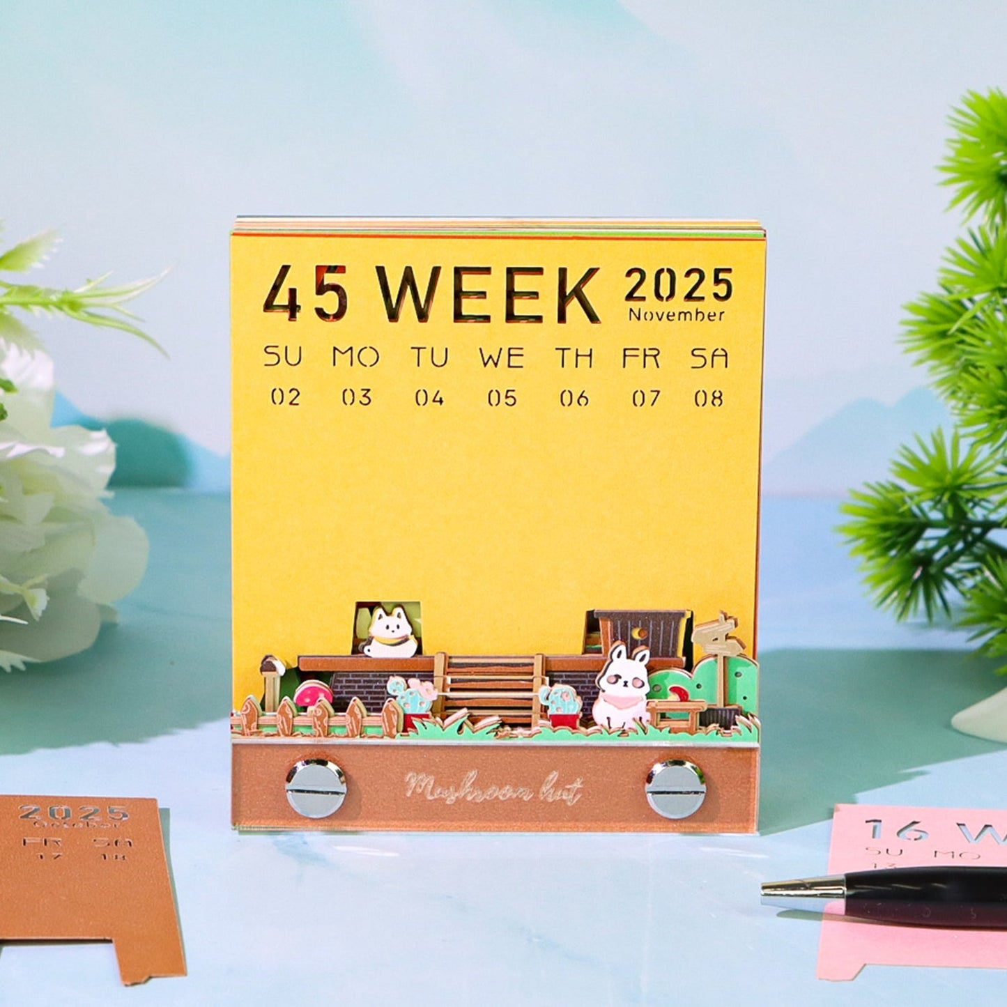 3D Calendar 2026 - Mushroom Hut