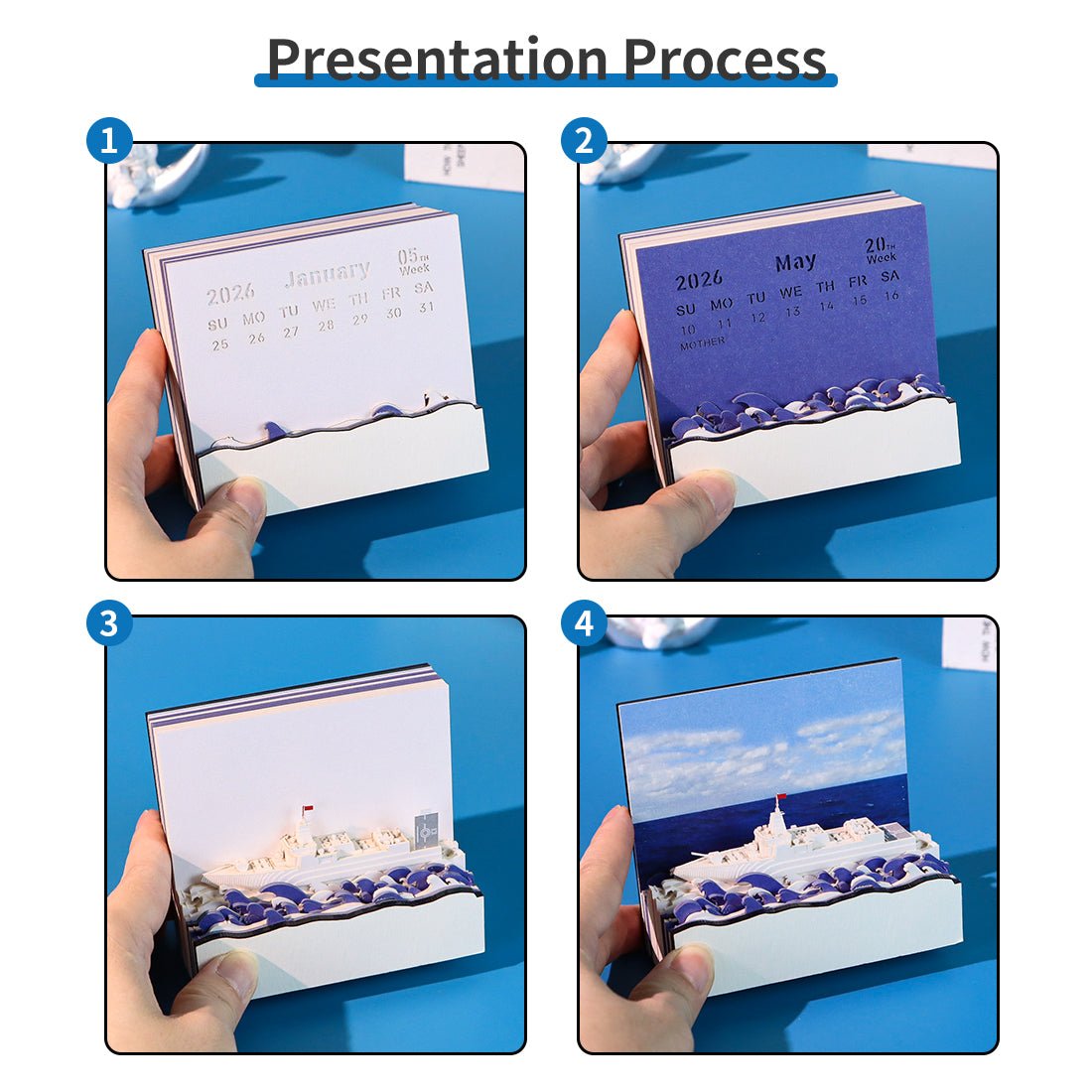 3D Calendar 2026 - Sailing Ship