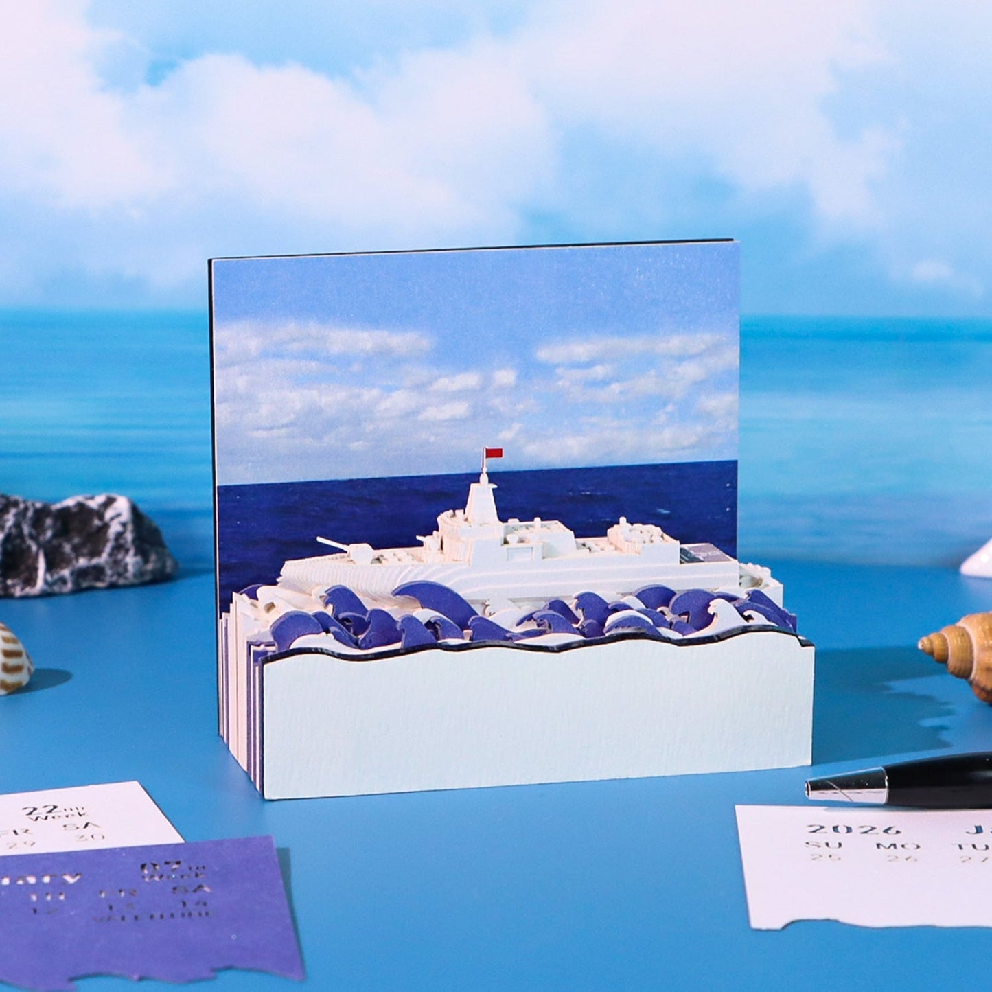 3D Calendar 2026 - Sailing Ship