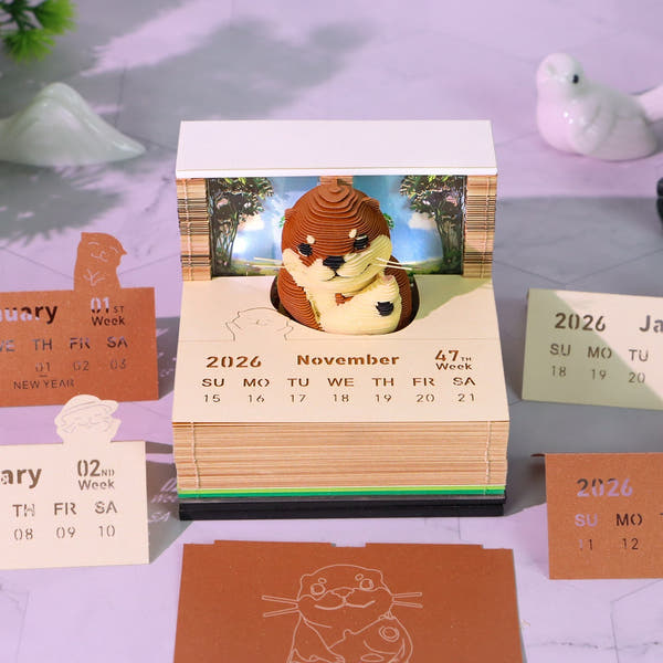 3D Calendar 2026 - Sea Otter