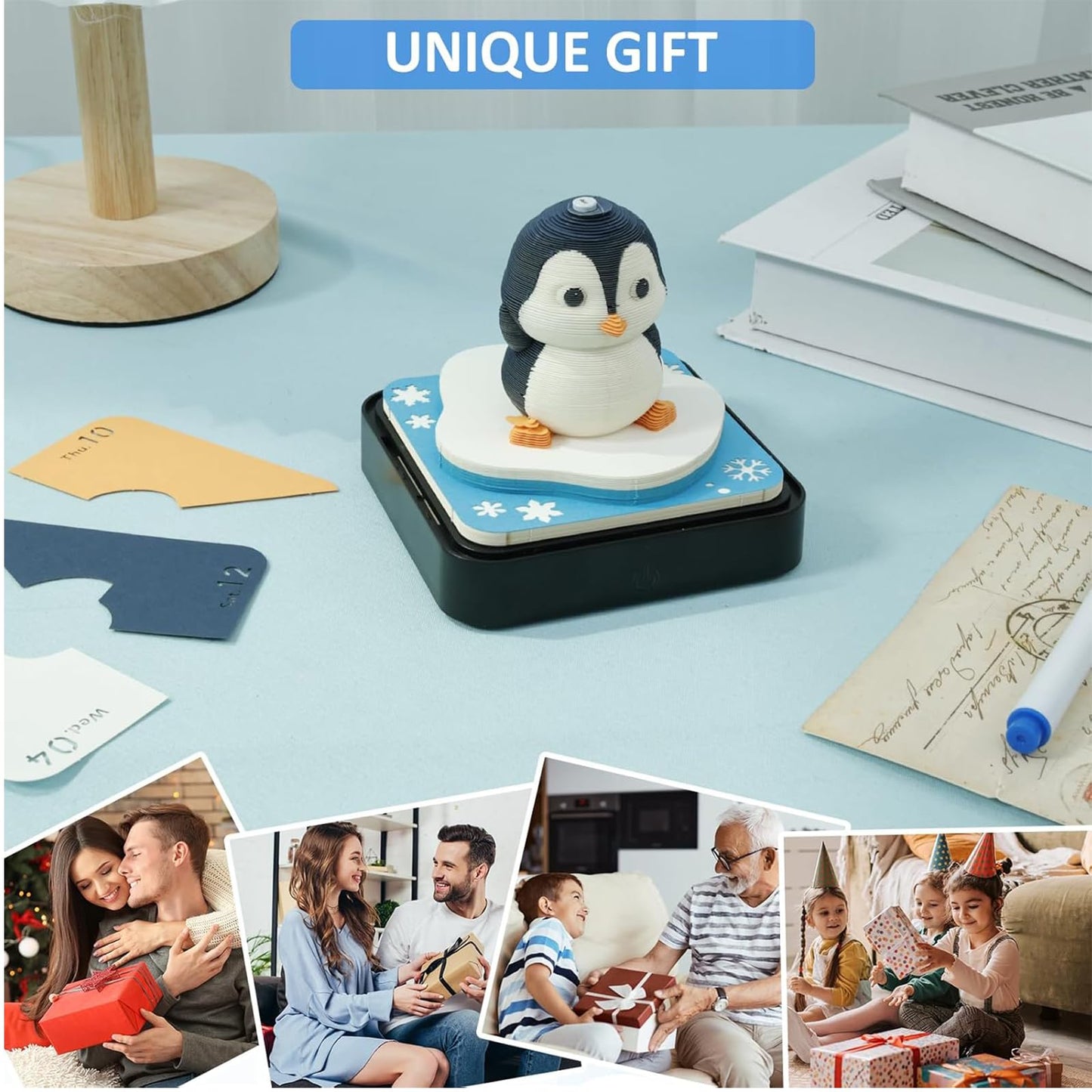 3D Calendar 2026 - Penguin