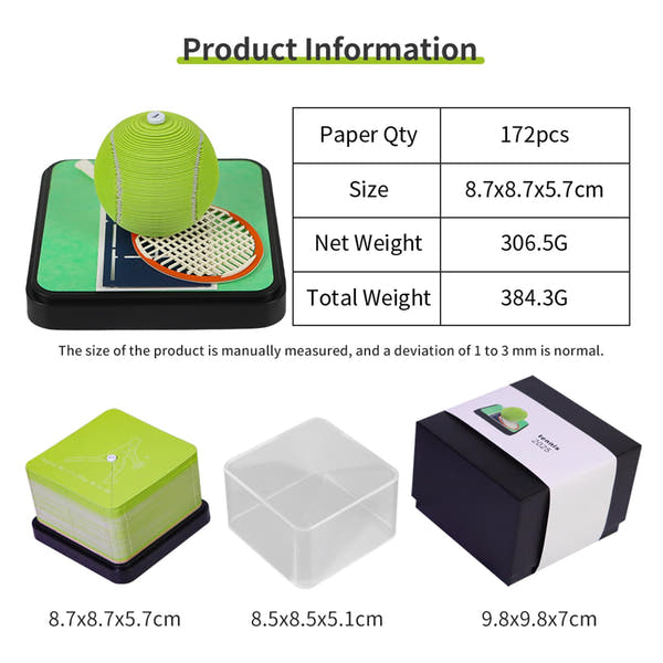 3D-kalender 2026 - Tennis