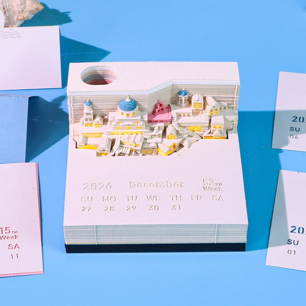 Santorini (With Light & Calendar 2026)