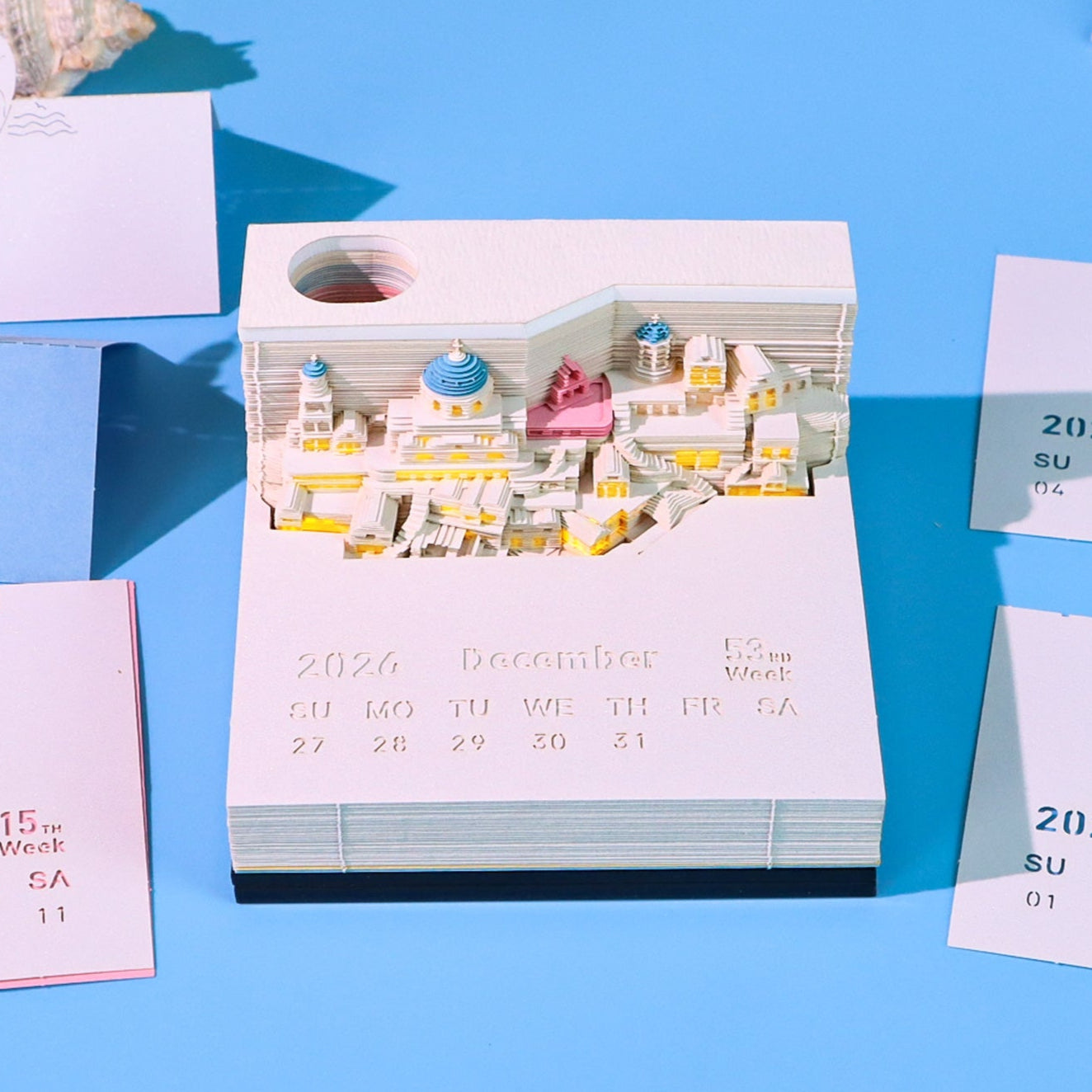 Santorini (With Light & Calendar 2026)